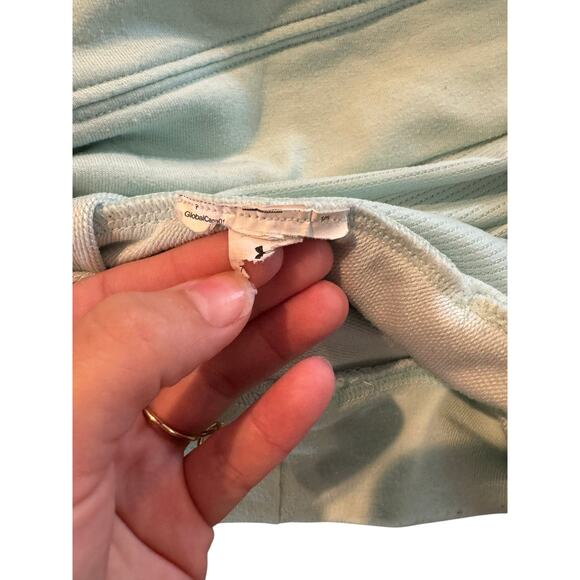 Under Armour Seafoam Green Funnel Neck Pullover Hoodie Medium Thumbholes Mesh - Picture 11 of 13